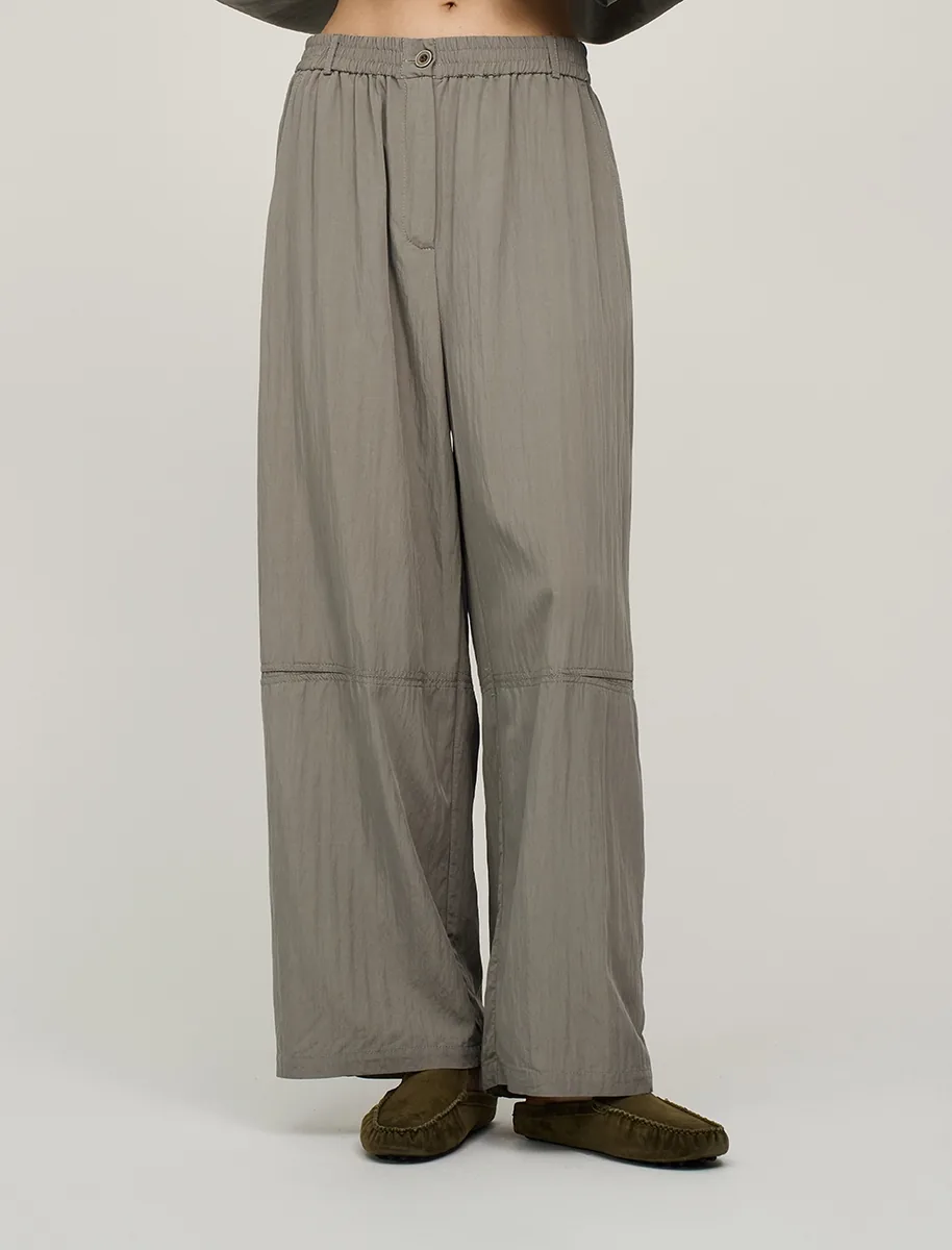 HASS FASHION — Брюки широкие карго, хаки - фото 1