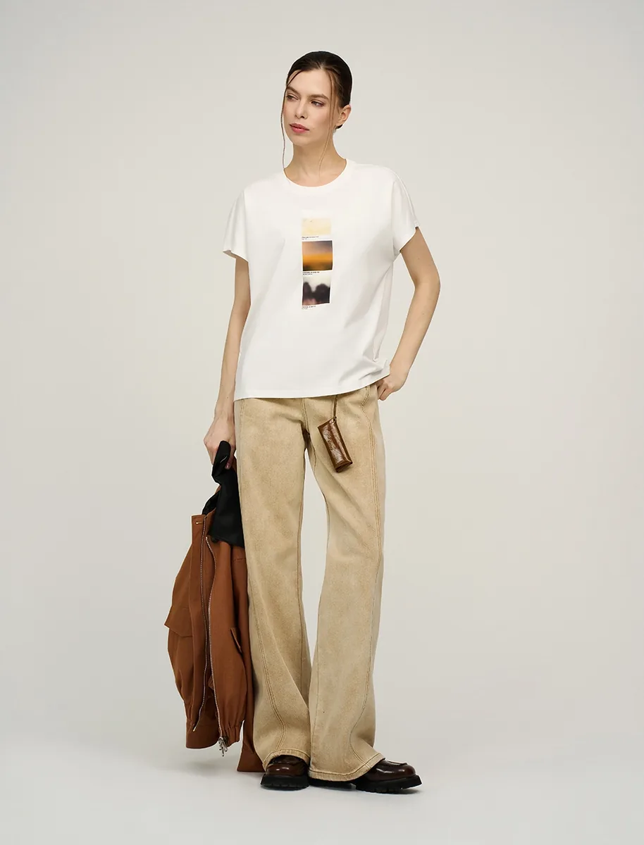 HASS FASHION — Футболка с фотопринтом «три кадра», белая - фото 3