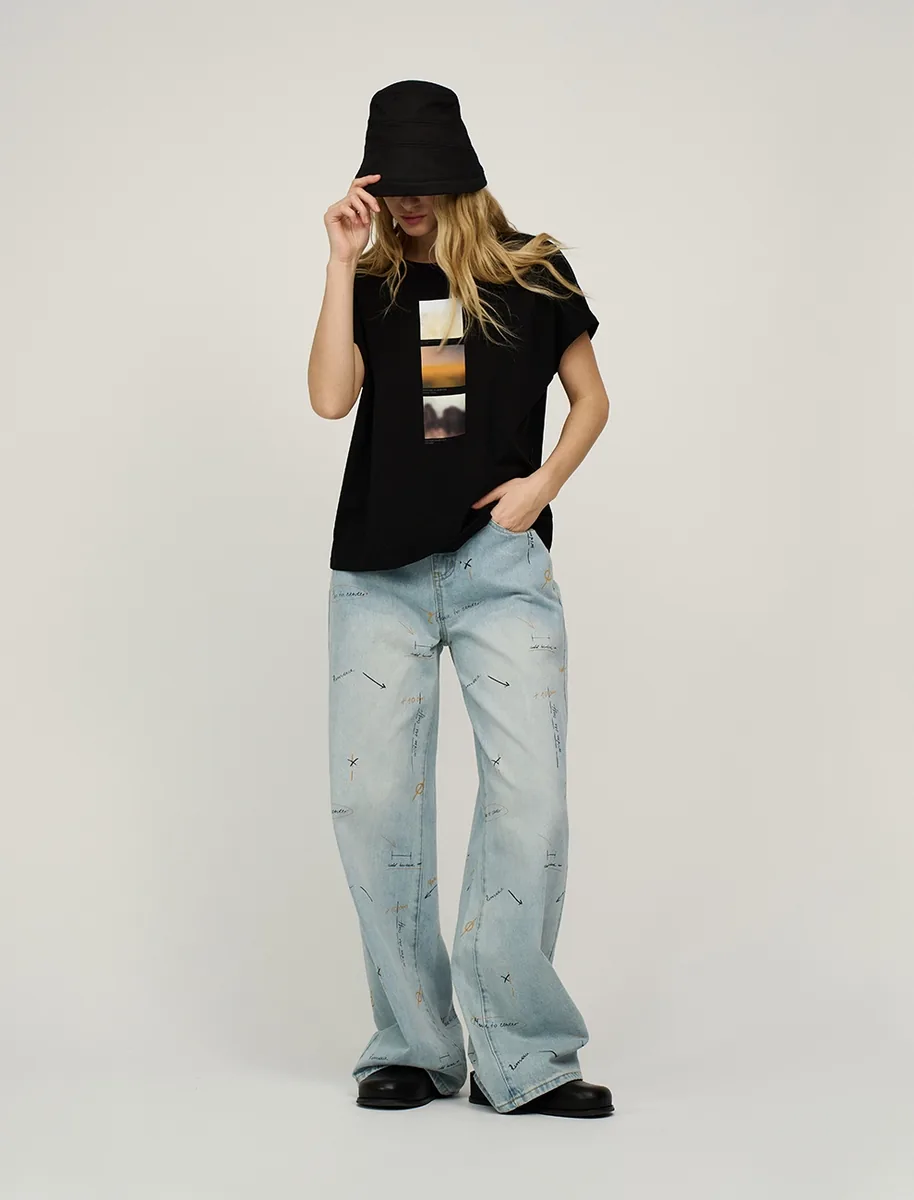 HASS FASHION — Футболка с фотопринтом «три кадра», чёрная - фото 2